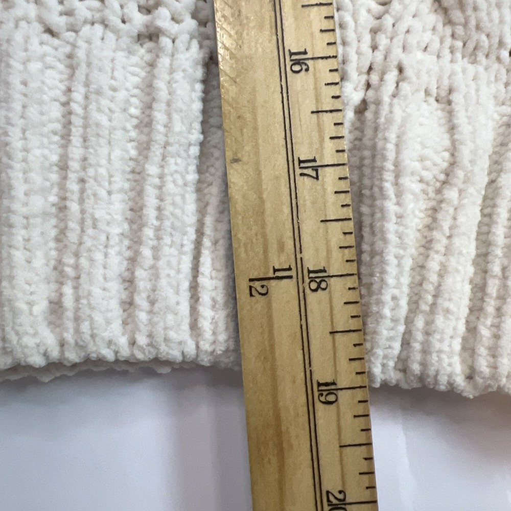 Proof Apparel Chunky Cable Knit Ivory Sweater V-neck Women's Size Medium-New - Picture 6 of 8
